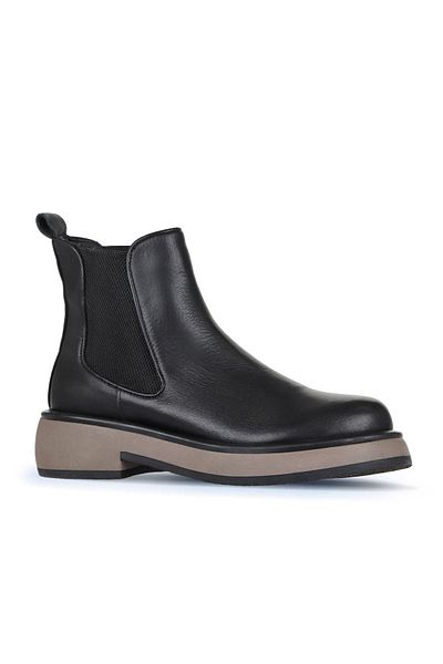 Bueno Shoes Γυναικείες Flat Μπότες Black Mink Leather - 01wz4501