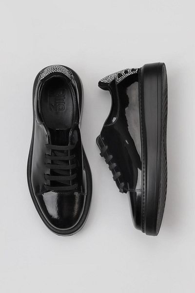 Bueno Shoes Ανδρικά αθλητικά παπούτσια μαύρο λουστρίνι-σουέντ - 09ma380