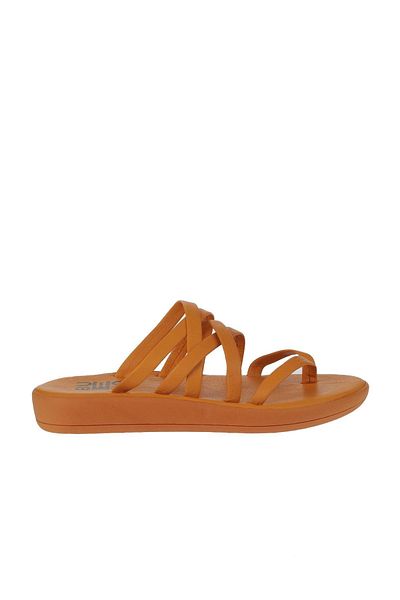 Bueno Shoes Flip-flops de damă din piele portocalie - 01wy2317