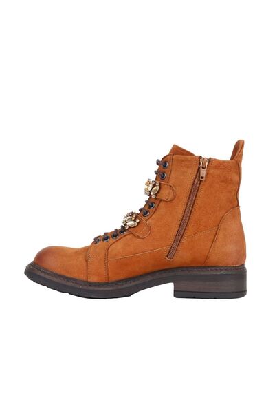 BUENO Shoes Taba Nubuk Kadın Düz Bot 01wm1700