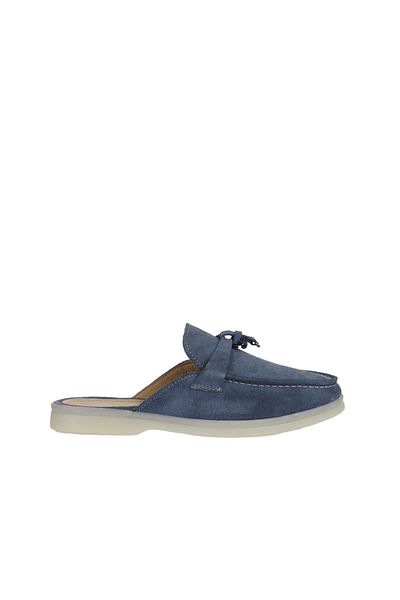 Bueno Shoes Papuci plati din piele intoarsa albastra pentru dama - 05wt103