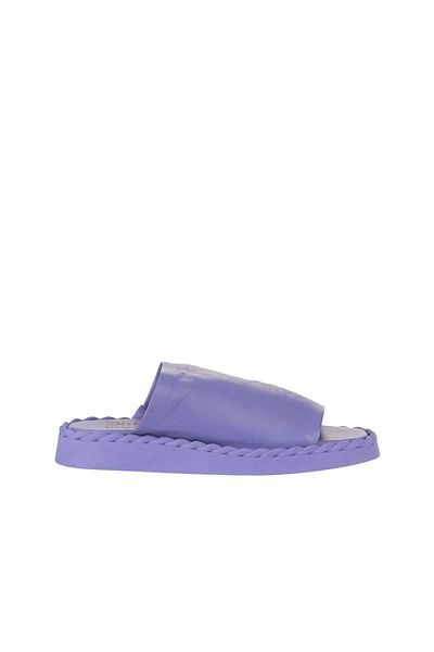 Bueno Shoes Papuci de damă din piele liliac - Design simplu 01wy9109