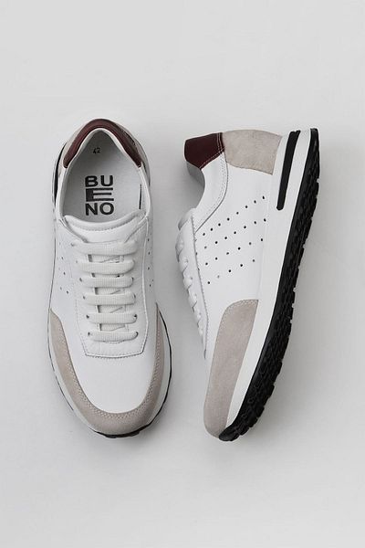 Bueno Shoes Μπεζ δερμάτινα ανδρικά αθλητικά παπούτσια - 01my13402