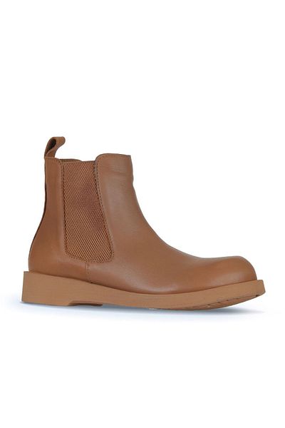 Bueno Shoes Ταν Δερμάτινα Γυναικεία Μποτάκια - Flat Model 01wz8903