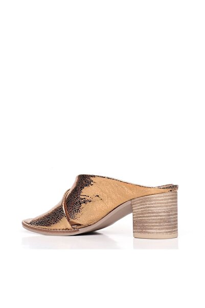 BUENO Shoes Bronz Deri Kadın Topuklu Terlik 01wn6108