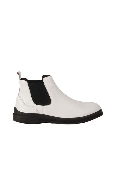 Bueno Shoes Beyaz Deri Kadın Düz Bot 01wr6300