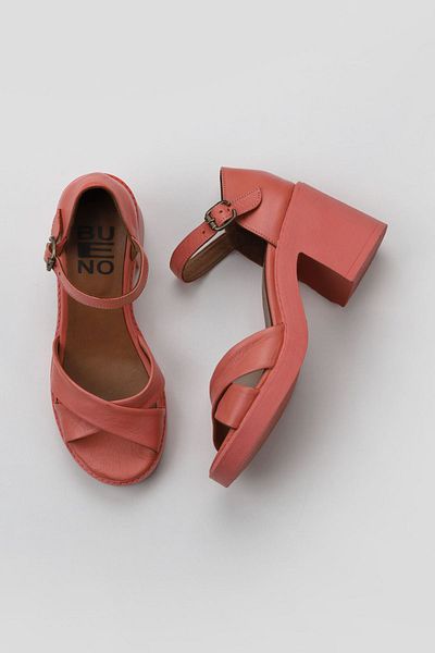 Bueno Shoes Mercan Deri Kadın Topuklu Sandalet 01wy12501