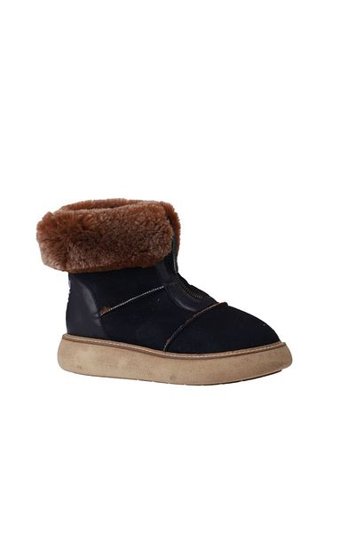 Bueno Shoes Γυναικείες μπότες με τακούνι Navy Blue Suede Leather - 01wv6807