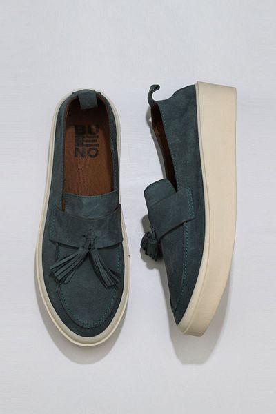 Bueno Shoes Pantofi casual pentru bărbați din piele intoarsa verde - 01ms10606