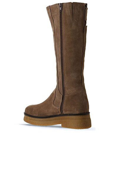Bueno Shoes Taba Süet Kadın Düz Çizme 01wv0203