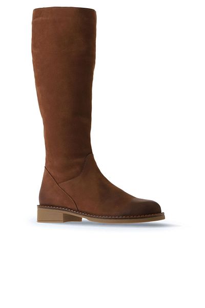 Bueno Shoes Дамски боти на висок ток от нубук, кафяви - 01wv6000