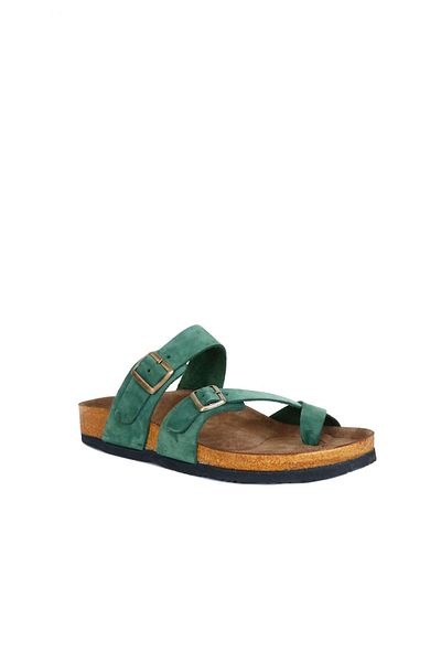 Bueno Shoes Ανδρικές πράσινες δερμάτινες σαγιονάρες Nubuck - 05mt102