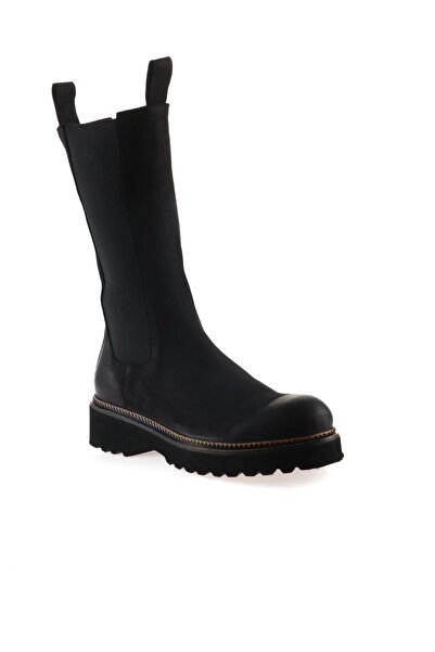 Bueno Shoes Siyah Nubuk Kadın Düz Bot 01wt0802