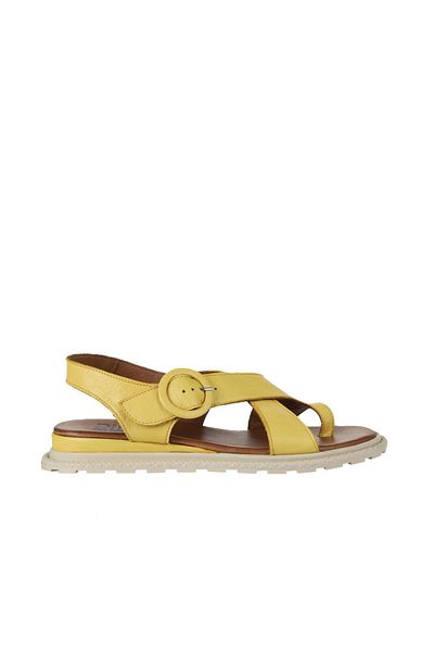 Bueno Shoes Sandale din piele galbenă pentru femei Flip Flop - 01wy5408
