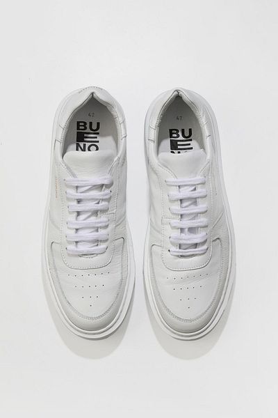 Bueno Shoes Δερμάτινα ανδρικά αθλητικά παπούτσια White Flotter - 01mu10405