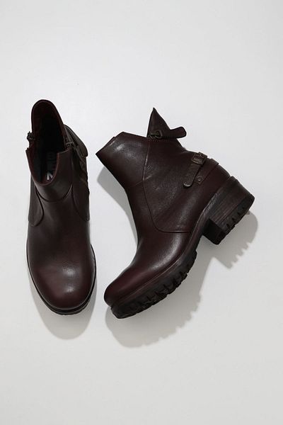 Bueno Shoes Cizme cu toc de damă - piele maro burgundă, 01wv0901