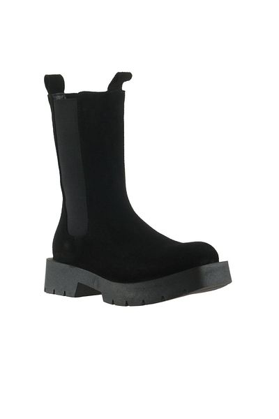 Bueno Shoes Suede Γυναικείες Μπότες Μαύρες - Flat Cut 01wt2516