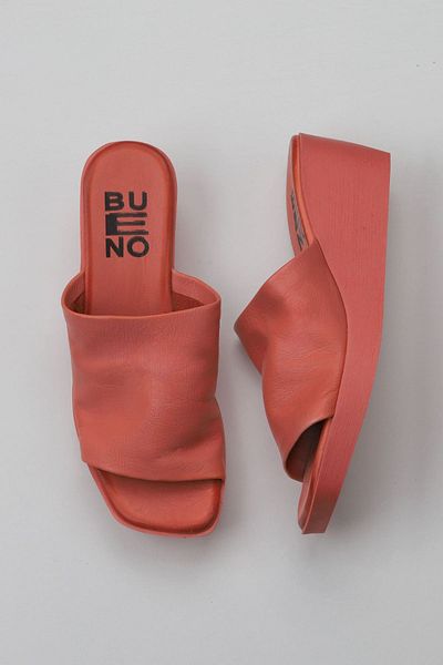 Bueno Shoes Papuci de damă din piele coral cu toc pană - 01wy2404