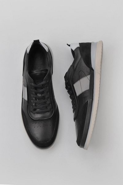 Bueno Shoes Pantofi sport pentru bărbați - piele de căprioară neagră și messi, 07m1687r176