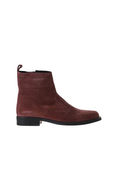 Bueno Shoes Ghete de damă din piele intoarsa burgundy - 01wv8603 Model plat
