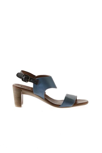 Bueno Shoes Sandale cu toc damă din piele albastre - 01wu11100