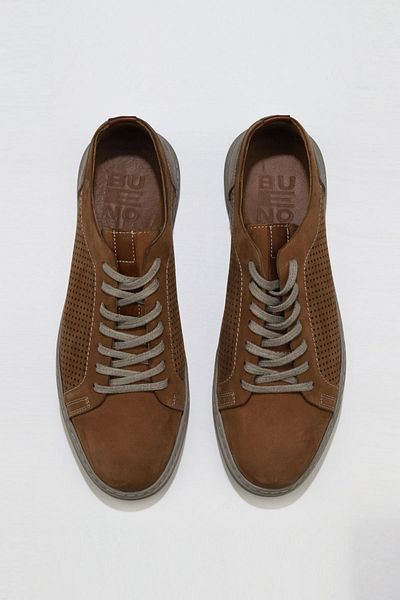 Bueno Shoes Мъжки ежедневни обувки - кафяво сиво, Dante Leather, 07m9983