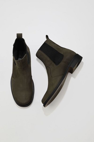 Bueno Shoes Dark Khaki Nubuck Γυναικείες Μπότες - Flat Cut 01wv8601