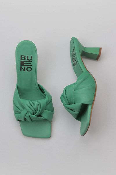Bueno Shoes Σκούρο πράσινο δερμάτινο γυναικείο τακούνι - 01wy6803