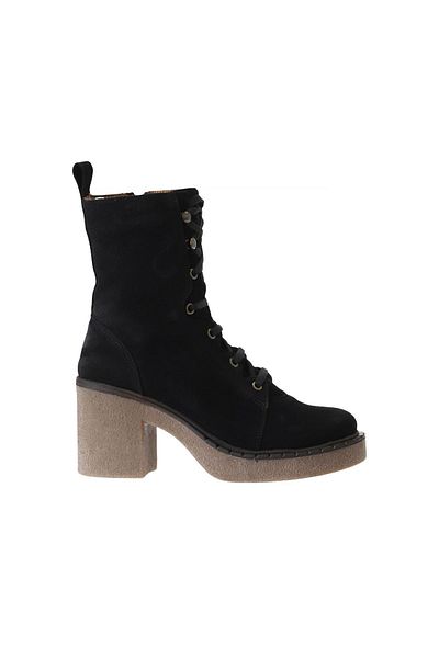 Bueno Shoes Γυναικείες μπότες σουέτ με τακούνι μαύρο 01wt2905