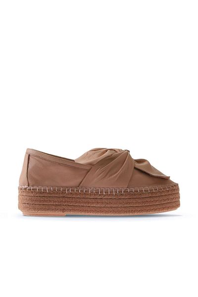 Bueno Shoes Espadrile de damă din piele pudrată cu toc pană - 01wq3502