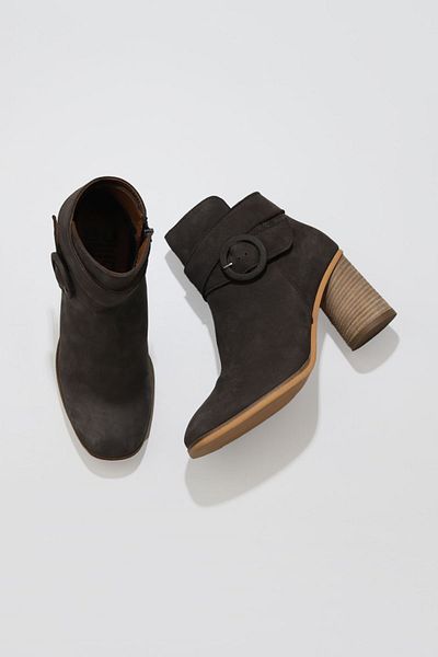 Bueno Shoes Γυναικείες μπότες Nubuck Grey με τακούνι - 01wr5500