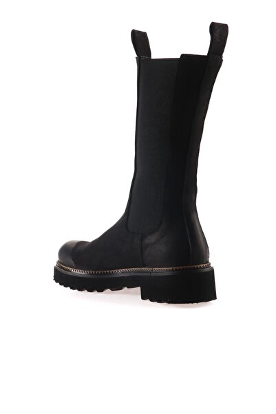 Bueno Shoes Siyah Nubuk Kadın Düz Bot 01wt0802