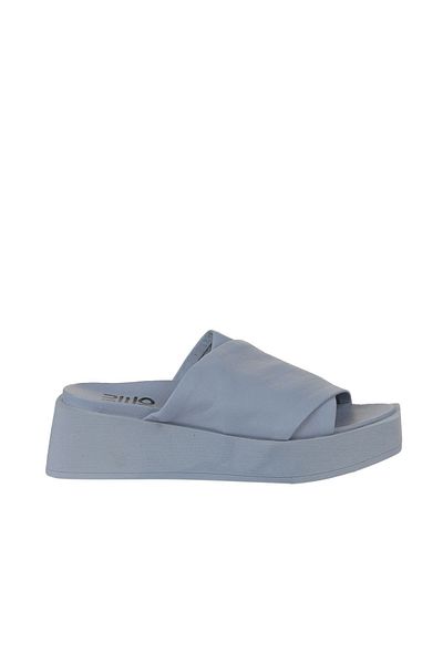 Bueno Shoes Papuci de damă din piele albastră cu toc pană - 01wy5906