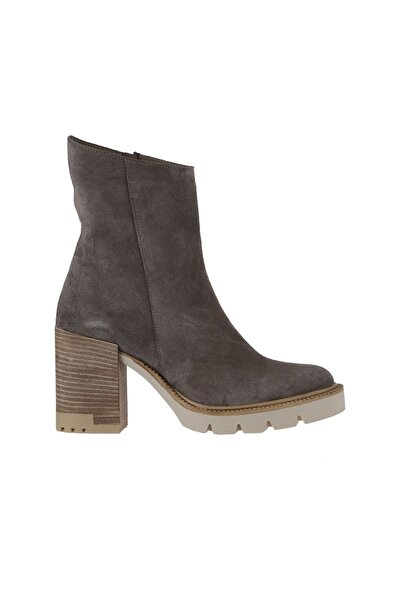 Bueno Shoes Vizon Süet Kadın Topuklu Bot 01wv0500
