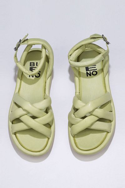 Bueno Shoes Sandale de damă din piele verde - 01wu5902