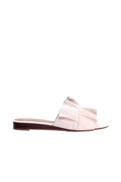 BUENO Shoes Bej Süet Kadın Düz Terlik 01wn1908