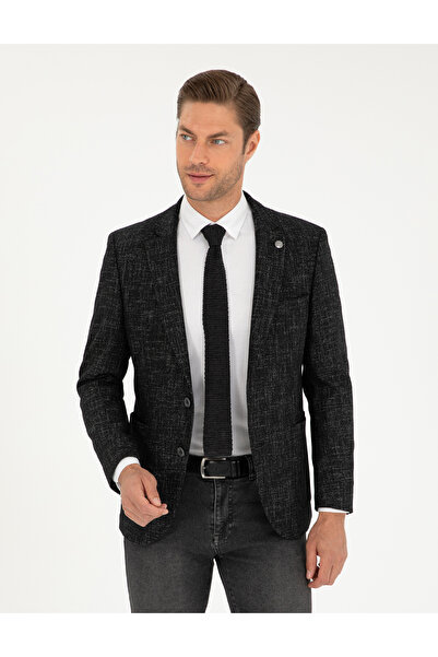 Pierre Cardin Μείγμα Μαύρου Μαλλιού Ex. Σακάκι στενής γραμμής 50291928-VR046