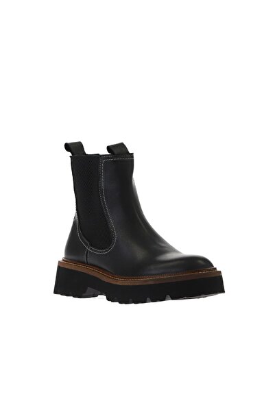 Bueno Shoes Siyah Deri Kadın Düz Bot 01wv9905