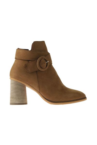 Bueno Shoes Γυναικείες μπότες με τακούνι Nubuck Tan - 01wr5500
