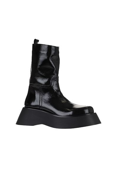 Bueno Shoes Λουστρίνι Μαύρες Γυναικείες Μπότες με τακούνι - 01wv5101