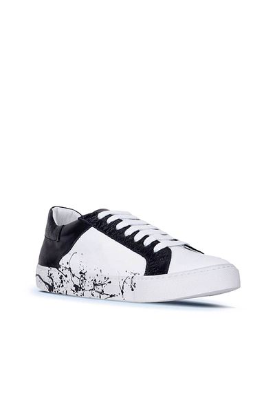 Bueno Shoes Prlk din piele alb negru pantofi sport pentru femei - 01ws3211