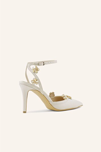 MARCATELLI Şampanya Saten Bloom Stiletto