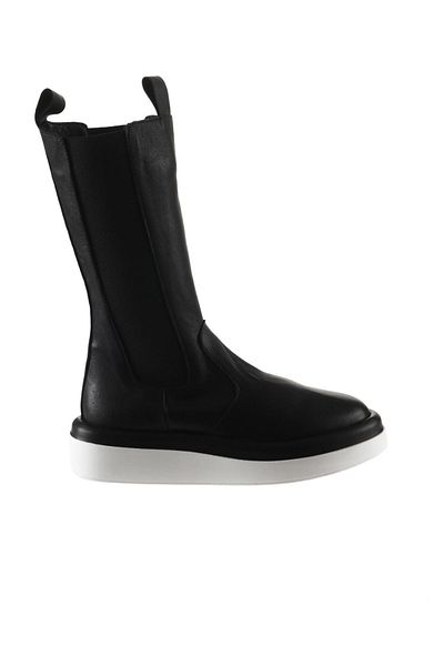 Bueno Shoes Δερμάτινες γυναικείες μπότες με τακούνι μαύρο - 01wt5800