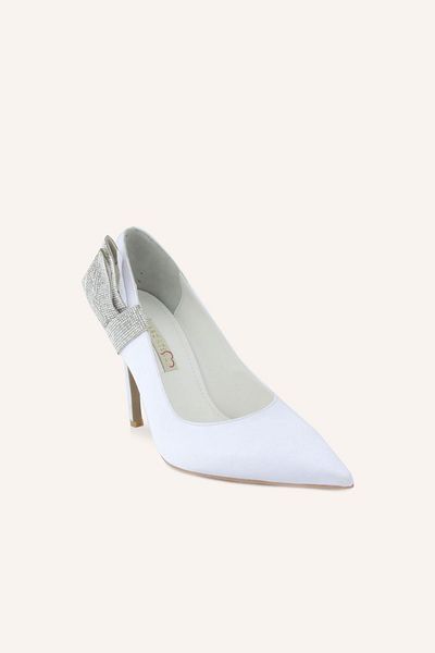 MARCATELLI Pantofi de mireasa cu toc Sandro din satin alb