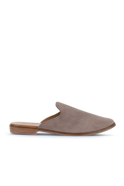 Bueno Shoes Γυναικείες φλατ παντόφλες σουέτ γκρι - 01wa7006