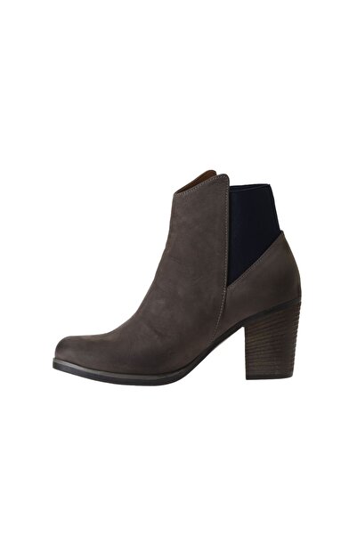 Bueno Shoes Gri Laci Nubuk Kadın Topuklu Bot 01wp1500