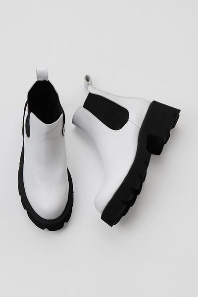 Bueno Shoes Flotter Λευκές Δερμάτινες Γυναικείες Μπότες με τακούνι - 01wt1705