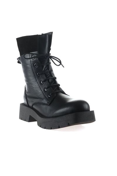 Bueno Shoes Дамски кожени боти на висок ток, черни - 01wt2503