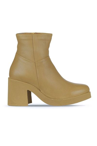 Bueno Shoes 01wz7100 Μοντέλο Cinnamon Leather Γυναικείες μπότες με τακούνι