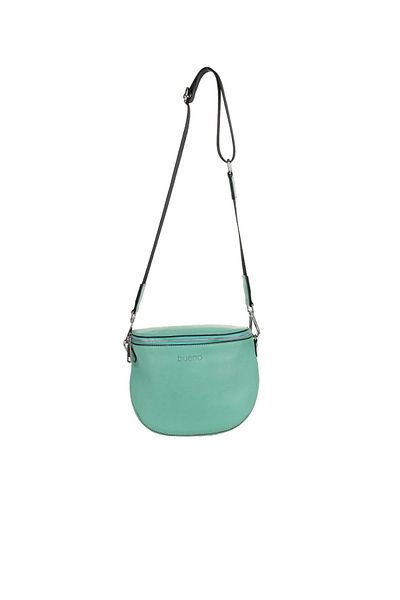Bueno Shoes Geantă de damă din piele verde închis - 01wby3606